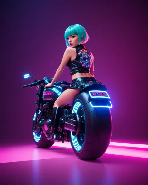 (masterpiece), , (extremely detailed),  (cinematic lighting),(silicone skin texture), (hyperrealistic), (photography), (long exposuse foto), (high speed)
21 years old Bulma, bobcut hair, bob cut hair,  cyberpunk capsule corp outfit, Capsule Corp ridding a motorbike, neon rims, tron style, japanese letters, neon lighits, (soft shadows), wet floor
 <lora:MicroSkirt_XL:1> extremely short skirt, microskirt <lora:Drone_Cars_XL:1>