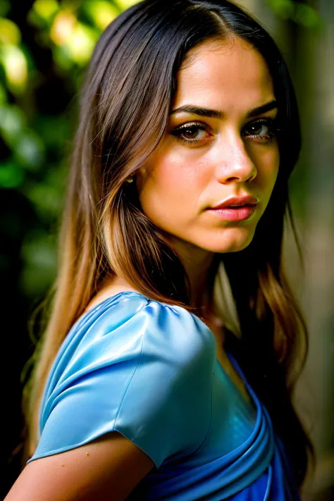 photoshoot of rosmita1, (blonde hair) , detailed skin texture, (blush:0.2), (goosebumps:0.3), (light blue dress), subsurface scattering, Photorealistic, Hyperrealistic, Hyperdetailed, analog style, hip cocked, demure, detailed skin, matte skin, soft lighting, subsurface scattering, realistic, heavy shadow, masterpiece, best quality, ultra realistic, 8k, golden ratio, Intricate, High Detail, film photography, soft focus