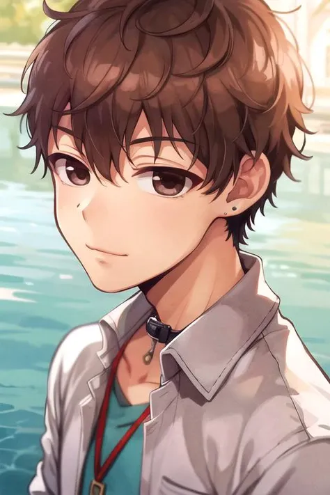 masterpiece, best quality, movie still, 1boy, solo, male focus, looking at viewer, upper body, depth of field, , realistic, <lora:natsuhiko_hyuuga:0.72>, natsuhiko_hyuuga, brown hair, brown eyes, , , 16k resolution