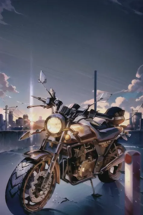 high detailed, 8k, highres, mikey, manjiro_sano, tokyo_revengers, blonde hair, 1boy, solo, male focus, ground vehicle, motorcycle, motor vehicle, cloud, sky, wind, jacket