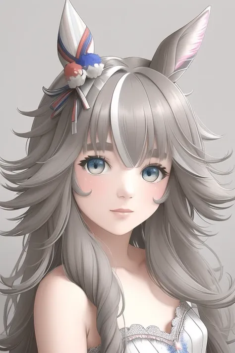 <lora:wonderacute:1>, colored glass, extremely detailed, best quality, masterpiece, colorful, bokeh
a beautiful girl with animal_ears and hair_ornament,
grey background, simple background