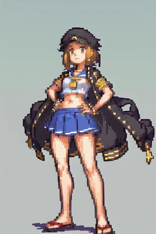 ((ultra detailed)), ((illustration)), beautiful, amazing, (((masterpiece))), mankanshoku mako , 1girl, shcool uniform, jacket, hat, arm crossed, standing, spikes, brass knuckles, <lora:Test-000020:0.6>, <lora:gbafegirl_20230219:0.7>