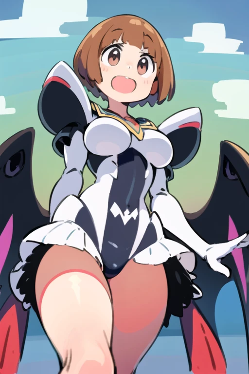 ((ultra detailed)), ((illustration)), beautiful, amazing, (((masterpiece))), mankanshoku mako , 1girl, junketsu, sky, cloud, <lora:mako_V1:1>
