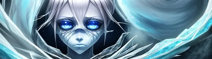 blue icry,frozen eternity, beautiful death,hollow eyes,perfect,perfect face,depth_of_field,hard shading,fading_nebulous_eyes,corrupted veins,sustained sex appeal,eyes empty and lifeless as space,casual determinism,still, static, ice,mouth frozen in a frown,silent,still