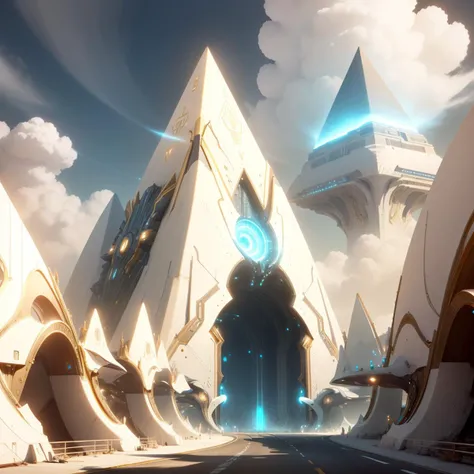 <lora:OrokinTech-20:0.8>, orokintech , scifi, smooth , gold ,
highway, ocean, blue sky, cloudy ,pyramid \(structure\),