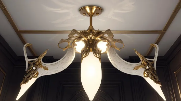 RAW Photo of orokintech ceiling lamp, smooth, gold, scifi <lora:OrokinTech-20:1><lora:add_detail:0.6> <lora:LowRa:0.2>, (Masterpiece:1.3) (best quality:1.2) (high quality:1.1), ultra realistic,photo quality,HDR10,24k,intricately detailed,intricate detail,hyper realistic,artstation,8k hdr,beautiful lighting