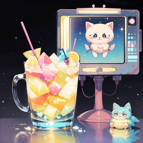 ((best quality, masterpiece, absurbres)), Drink Design, <lora:KawaiiTech:1> KawaiiTech