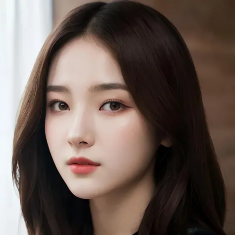 hyper realistic lifelike texture dramatic lighting unreal engine trending on art station, award winning photo, nikon RAW photo,8 k, Fujifilm XT3,masterpiece, best quality, realistic, photorealistic, ultra detailed, extremely detailed face, solo,1girl, standing, fashionable and trendy atmosphere, high-end makeup products, and a stylish expression on her face, close up, t-shirt