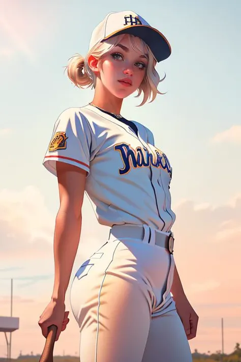 DEN_jazlyn_ray,
(playing baseball and wearing a baseball uniform swinging a bat, baseball uniform, playing baseball, baseball:1.2),
bokeh, f1.4, 40mm, photorealistic, raw, 8k, textured skin, skin pores, intricate details <lora:epi_noiseoffset2:1>, epiCRealism