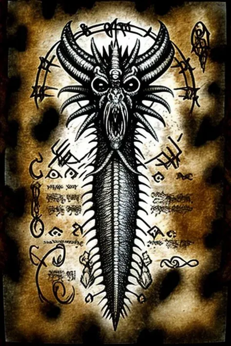 (Necronomicon Sketch:1.1),dragons, by atbgams,<lora:Necronomicon-10:0.9>