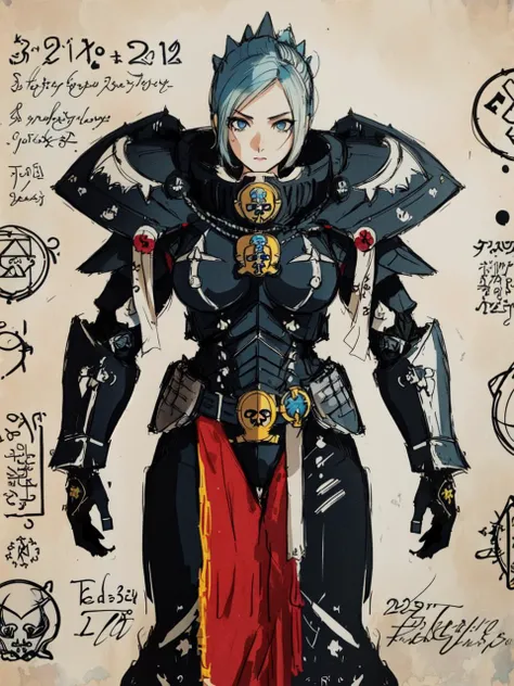 masterpiece, best quality,
1girl, (solo),
(21 years old, 21y.o, adult)
" ",
light blue eyes,
spiky hair,
(<lora:edgWar40KAdeptaSororitas:0.7> EDGADEPTA ,WEARING EDGADEPTA,POWER ARMOR,SHOULDER ARMOR,SKULL EMBLEM:1.2)
" ",
" "
<lora:Necronomicon-10:0.8> (Necronomicon Sketch)