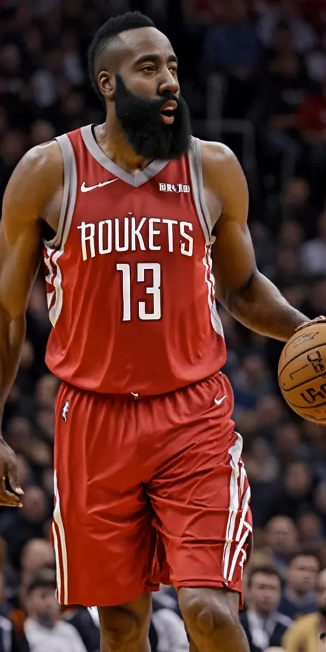 James Harden,James Harden dunks,half body photo of monk 52 y.o man, hands down, 8k uhd, high quality, dramatic, cinematic<lora:James Harden:0.7>