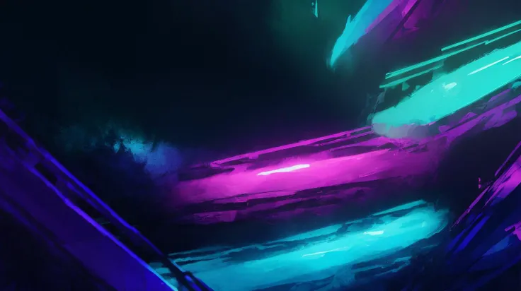black dark colorful abstract neon  crystals , absurdres
AND black darkness completely empty
