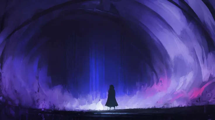 black dark colorful abstract enchanting  Vibrant echoes , absurdres
AND black darkness completely empty