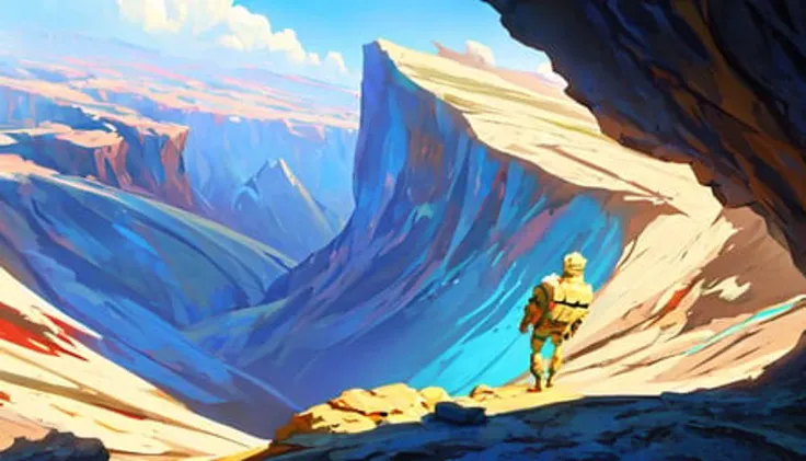 Conceptart,Concept Art,SamWho,mksks style, species,overlooking chasm