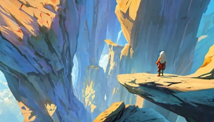 Conceptart,Concept Art,SamWho,mksks style,  species,overlooking chasm