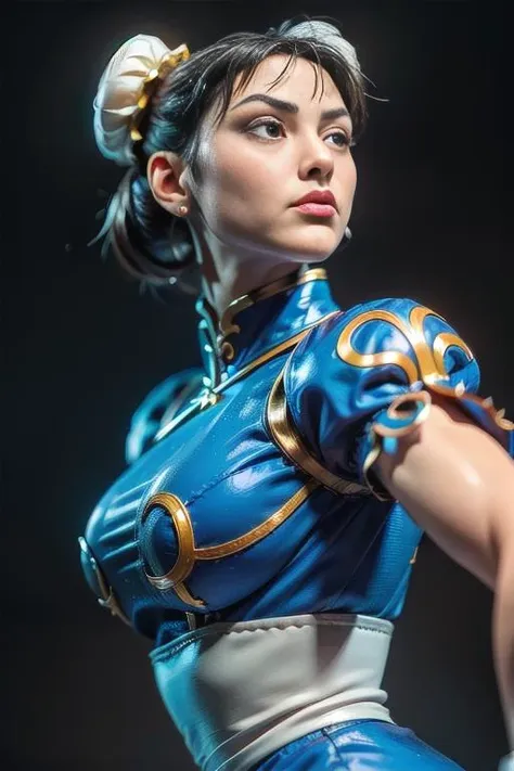 <lora:SF2CL-stasis:1>, (standing:1.7), (SF2CL:1.7), (chun-li, chinese, asian, hair buns, covered buns, chinese dress, qipao, blue outfit, spiked bracelets, puffy sleeves, thick_thighs, brown pantyhose, white boots:1.3), (white belt:0.5), (fish market, crowd), (dirt, scratches:1.2), intricate, masterpiece, best quality, highly detailed, <lora:3DMM_V12:0.5>, (action scene), dust, dreamlikeart, freckles, nostalgia, sexy, asymmetrical_hair, fog, sweat, exhaustion, absurdres, wet_hair, enormous hair, messy hair, hair_over_one_eye , 1girl, small fine sweat, wet, wide hips, messy_hair, thick_eyebrows, brown eyebrows, thick_lips, long_hair, head_tilt, depth of field, dynamic pose, dramatic angle, unreal engine, 8k, highly detailed, unreal engine, photo, photorealistic, hyperrealistic, cinematic lighting, cinematic composition, beautiful lighting, sharp, details, hdr, 4k