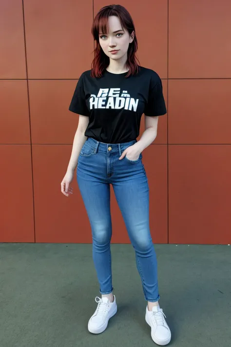 alice03 standing solo standing solo wearing jeans and tshirt