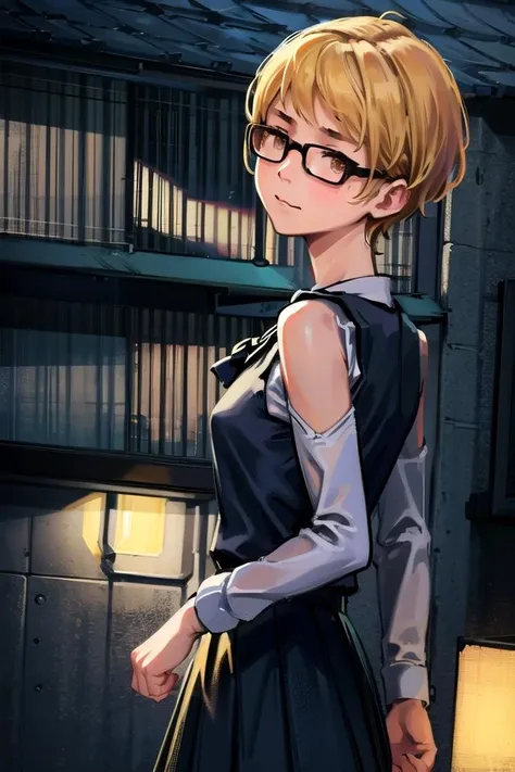 a girl,school uniform, <lora:YukoCSM:0.7>