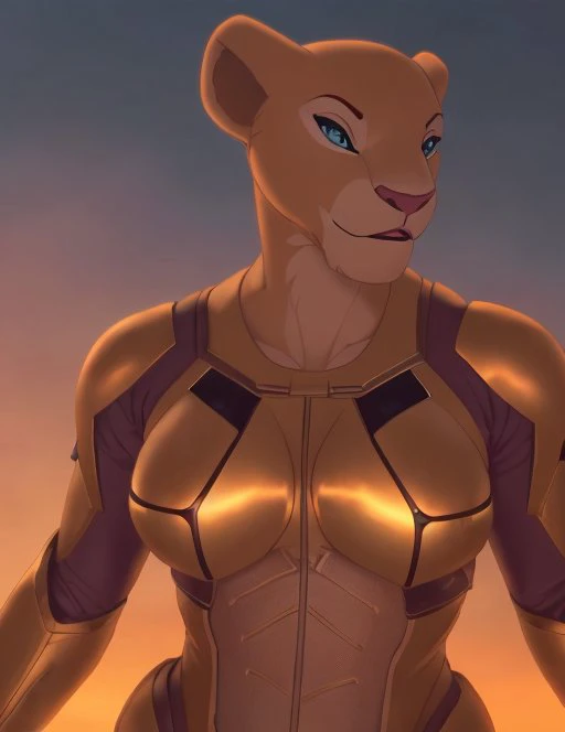 disney cartoon still frame of a smooth, elegant, powerful, (muscular:1.3), sexy, (Beyonce:0.8) as a flirting posing dominant powerful female dominatrix wearing a (cyber suit:1.4), <lora:nala:0.8> (lioness:0.6), do_me_eyes, (holding a bullwhip:1.2), in a science fiction spaceship, epic volumetric lighting, film grain, centered, full body, (masterpiece, best quality, highres, photo-referenced:1.1), (science fiction:1.1), sparkling eyes, caustics, (character focus), (perfect anatomy:1.2), (realistic, photorealistic:1.5), seen from below, elegant, tight fitting, (science fiction:1.3) (digitigrade:1.4), big (breasts:1.2), nipples , drawing, animated, (full figure:1.8) zoomed out in the distance"