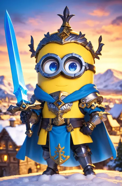 amazing quality, masterpiece, best quality, hyper detailed, ultra detailed, UHD, HDR, DOF, depth of field, wide-angle lens, detail eyes,
Minions, solo, full body, holding sword, glowing sword, wearing ornate (yellow hybrid blue | blue hybrid yellow) armor, shine armor, hand up, (fighting stance:1.2), cute, kawaii,
(castle | temple | forest | mountain top | city | village | wilderness | snow land), dynamic and vivid colors, fascinating, gorgeous sky, shiny dust, wind blows,
<lora:XL_Chibi_Knights_-_by_HailoKnight:0.8>, Chibi Knight,
<lora:add-detail-xl:0.75>,
<lora:EnvyBetterHiresFixXL01:1.0>,
<lora:extremely_detailed:0.75>, extremely detailed,