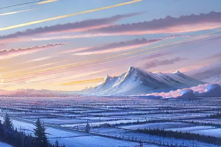 snowapocalypse Create a high resolution artwork of lofi, it was a snow cloud, shimmering and glowing in the sunlight. in the winter by makoto shinkai and ghibli studio, highly detailed, incredible quality, trending on artstation, masterpiece, 8k