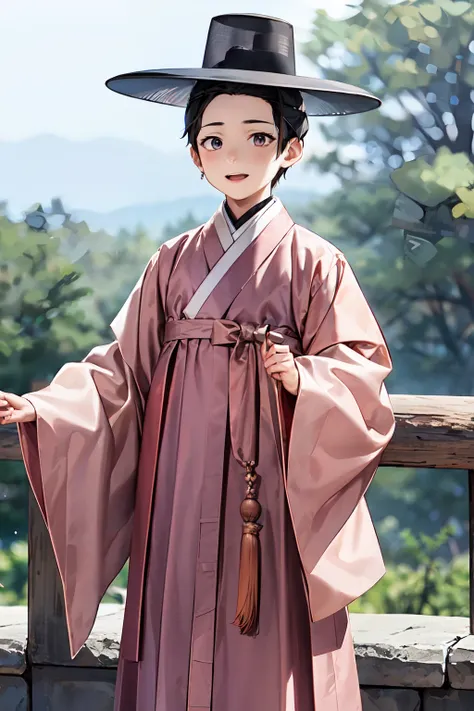 1boy, hanbok, hat, korean, <lora:hanbok_m_v4-000003:0.7>