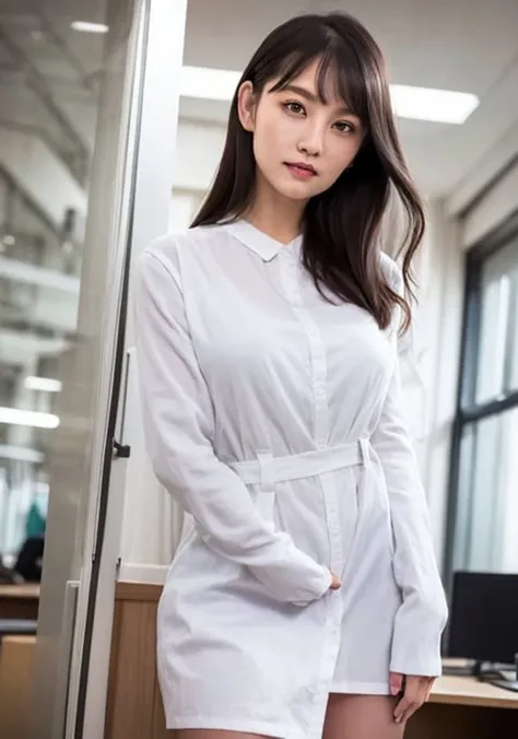 (cityscape,office,
office lady,white coat,white_miniskrt,pantyhose),
,hand in own hair,
tight elbow gloves,
from below,
(looking at viewer),
(parted lips),happy,
smile,(detailed eyes,bright pupils),shiny skin, skindentation,
<lora:hipoly3DModelLora_hiqcgbody:0.15> hiqcgbody,big eyes,unparalleled masterpiece, ultra realistic 8k CG, clean, beautiful face, shiny skin,(skindentation),