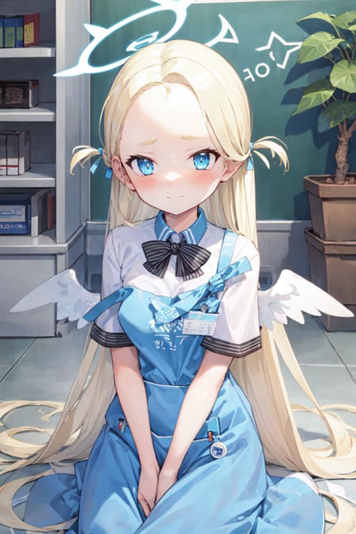 masterpiece, best quality, ultra-detailed, 1girl, sora, halo, feather wings <lora:soraV1>