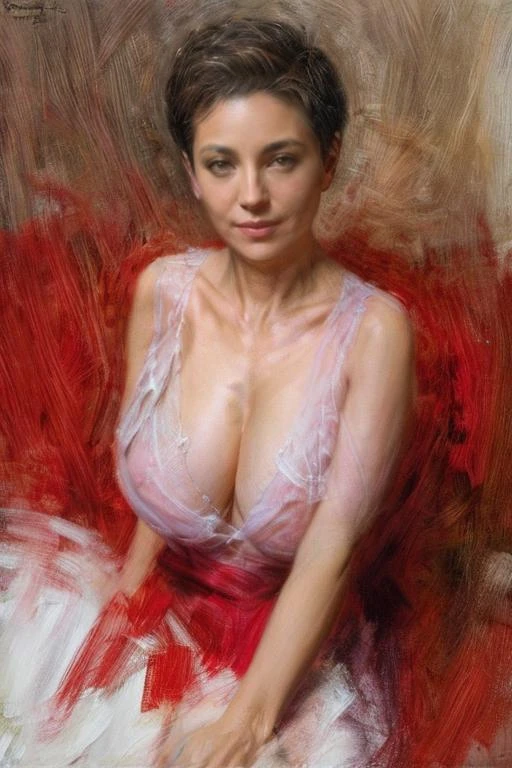 masterpiece,best quality,absurdres,photorealistic,mature female,sagging breasts,visible pore,<lora:more_details:1>,<lora:nikki:0.6>,large_breasts,short_hair,