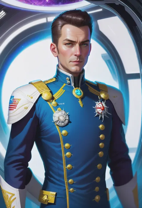 man, male, dashing scifi starship captain