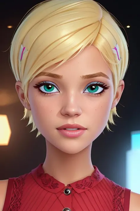 (extremely detailed 8K, high resolution, ultra quality, highly detail eyes, highly detail mouth, highly detailed face, perfect eyes, hd, 2k, 4k, 8k, 16k), <lora:6teen_CaitlinCooke:0.7> caitlin_cooke, blonde hair, short hair, hairclip