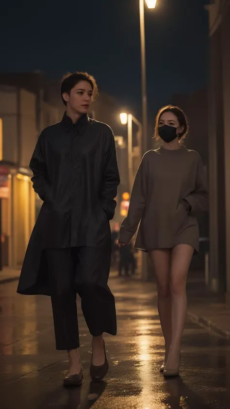 ((best quality)),8k,high detailed,ultra-detailed,midnight ambiance,Big Ben chimes,solitary figure under streetlamp,torrential rain,high heels standing out,sorrowful yet elegant pose,elusive identity,struggling to find self,flickering streetlights,air of menace,chaos,silhouette reflecting internal turmoil,profound heartache,elegant persistence,repeated sighs,self-reflection,societal roles,personal daily masks,price of love,lost souls,desire for belonging,night wanderer,seeking comfort,Whiskey warmth,Bossa Nova rhythm,nighttime ballroom,escapism,music and alcohol solace,full body shot,(dark moody lighting:1.1),(wet reflective surfaces:1.1),(detailed close-up of raindrops on surfaces:1.1),(flash of neon signs:1.2),(Cityscape as backdrop:1.1),(shadowy figures in the background:0.9),Solo performance in an urban setting,An array of expressions conveying desolation,Detailed texture of a rain-soaked garment,Emphasis on the contrast between light and darkness,Implied narrative of searching for home or wandering aimlessly,The physical stance of resilience in adversity,The abstraction of losing oneself or direction,Visual metaphor for societal expectations,Intertwining of personal and public personas,Reflection on the sacrifices made for love,Portrayal of loneliness among the crowd,Rain-splattered window showing the outside world,Whiskey glass with intricate details reflecting light,Intimate focus on character amidst expansive isolation,Elements indicating a yearning for genuine connection,Representation of the struggle between identity and anonymity,Brushstrokes suggesting movement through space and time,Composition that balances between visibility and obscurity,Capturing the moment just before or after decisive action,The depth of solitude amidst an otherwise lively ambiance,