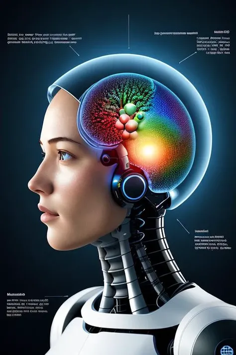 comparative mix of (HyperRealistic)1 and (Unrealistic)1, artificial intelligence visual representation with scientific notations and technical diagrams, (best-quality)+