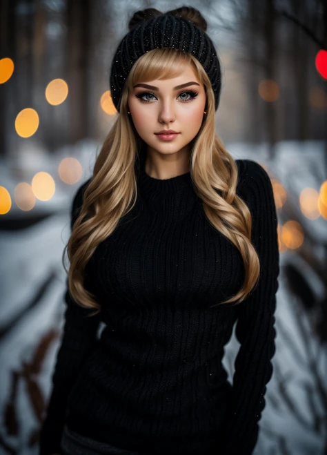 <lora:Angie Griffin:1>ang13gr1, beautiful girl wearing a thin athletic sweater, glamourous hair, depth of field, bokeh, morning in the snow, (masterpiece) (best quality) (detailed) (8k) (wallpaper) (cinematic lighting) (sharp focus) (intricate), dynamic lighting, vivid