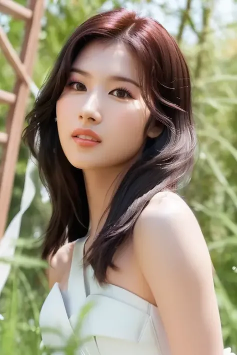 black hair, <lora:twiceSanaV1:1>,Sana,(close-up photo:1.3),(pov:1.1),korean, woman, complex 3d render ultra detailed, portrait of beautiful woman,, moody portrait, striking features, beauty, intricate details, dramatic composition, tension, contrast, texture, realism, high-quality rendering, stunning art, high quality, film grain, Fujifilm XT3,swirly bokeh,(realistic, photo-realistic:1.4),RAW photo,physically-based rendering,(looking at viewer:1.4),(8k, best quality, masterpiece:1.2),(full body shot:1.1),octane render,extremely detailed CG, unity 8k wallpaper,(studio soft light, rim light,in forest,sunlight:1.2),standing,(a girl is wearing wedding dress:1.5),hyper realistic detail shiny skin,ultra detailed,(ultra realistic:1.5),(intricate:1.2),(photorealistic:1.4),1girl,(skinny:1.3),detailed background