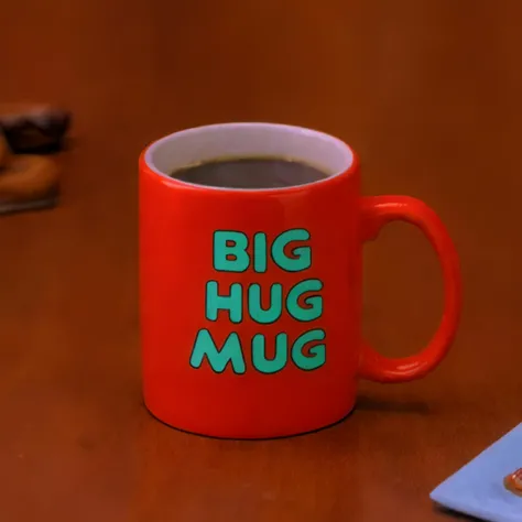 <lora:Big Hug Mug:1>Simpsons cartoon style,
1mug, A ((dark red)) colored mug with (brown text, ((neon green outline))) on it says (BIG HUG MUG), at a cluttered table with doughnuts, pie and a log,<lora:Twin Peaks style:1>, Twin Peaks style, <lora:Twin_Peaks:1>, <lora:CineTwinPeaks-XL:1>, CineTwinPeaks