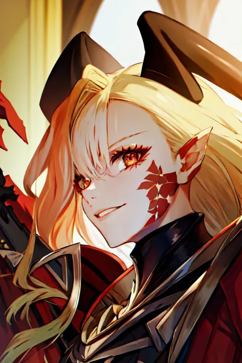detailed face, detailed eyes, , queendraco, looking at viewer, award-winning, indoors, portrait, smile, portrait, 1girl best quality, reflective skin, reflective hair, masterpiece, highres, best quality, solo, <lora:DracoVer2:1>