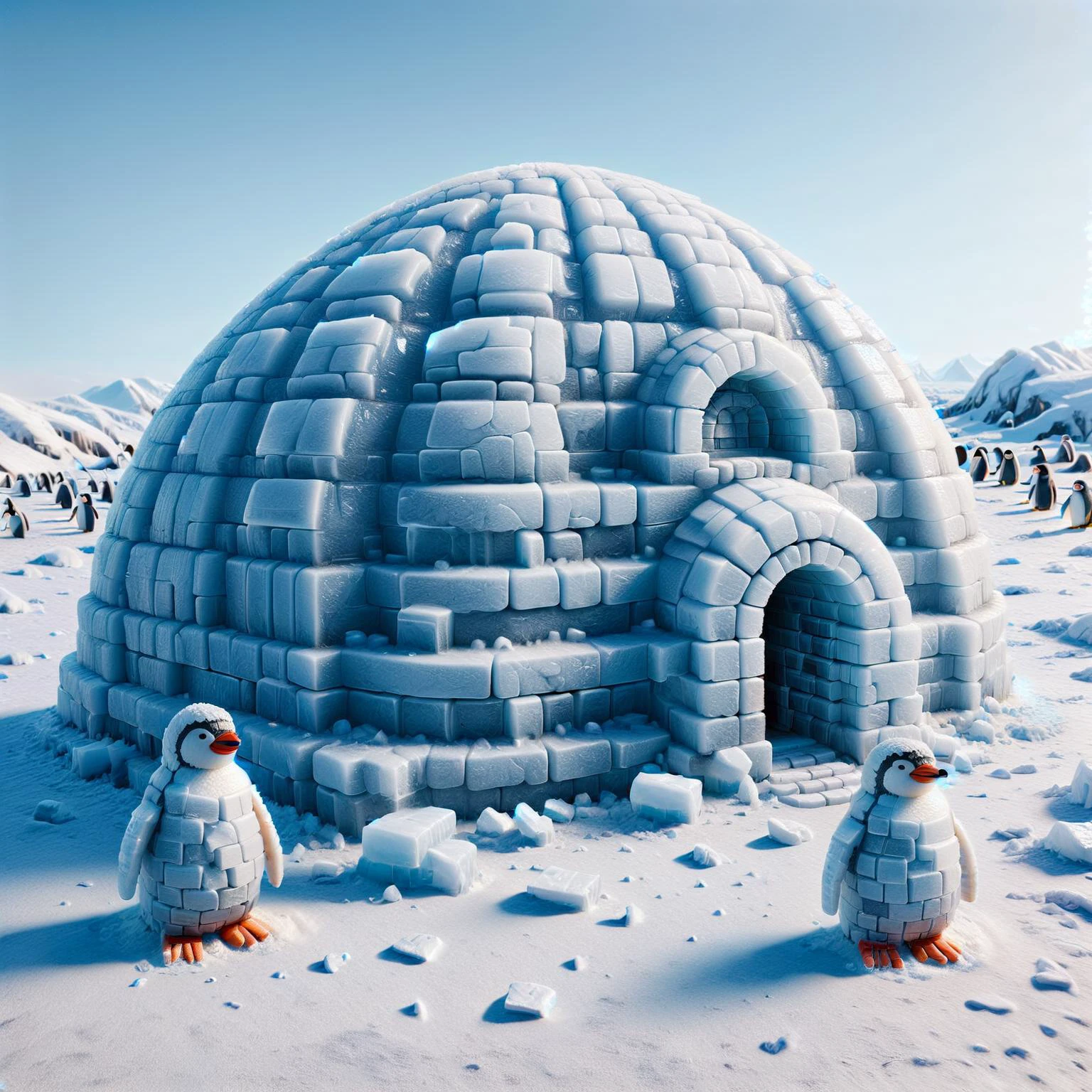 ais-brickz ais- icebaby igloo, in the ais-icebaby tundra, ais-icebaby penguins in background <lora:Bricks_Style_SDXL:0.8> <lora:Ice_Style_SDXL:1>