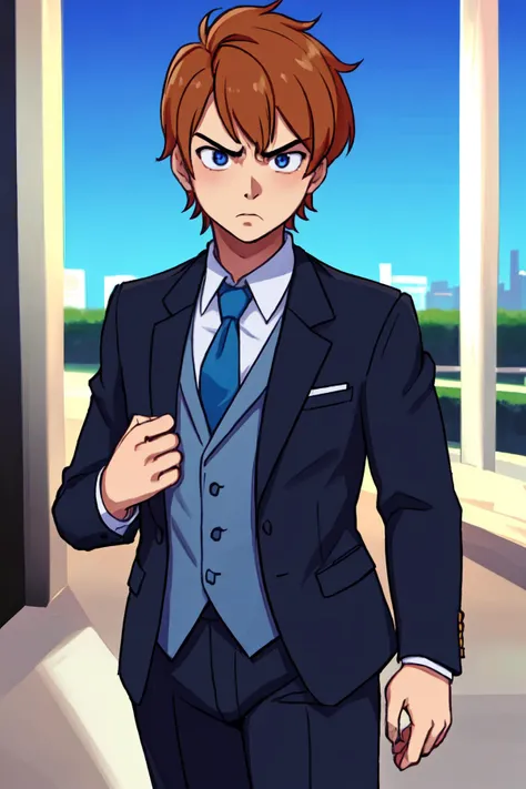VividAnime, 1boy, solo, business suit, serious look, <lora:VividAnimeV1.6:1>