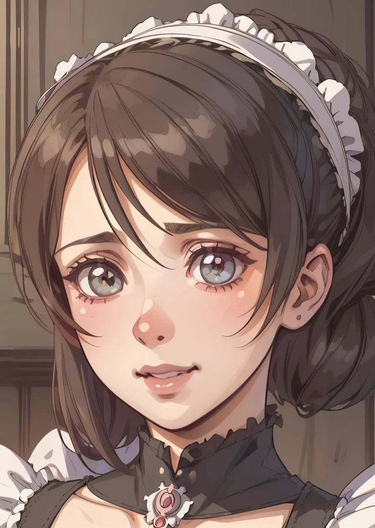 a portrait of a woman in a Victorian silhouette art style, capturing the elegance of Victorian fashion, smile,
best quality, masterpiece, intricate detail, anime screencap, <lora:VividAnimeV1.6:1> VividAnime, 1girl,lips,