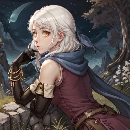 masterpiece,best quality, 1girl,solo,beautiful face, (close up:1.2), black short hair, side profile, nature,backlinghting, bokeh,depth of field,
, masterpiece,best quality,1girl,ultra high detailed face,landscape,fantasy,adventurer, lying on the grass with the night sky in the background, clear yellow eyes, ((white hair)), <lora:fireemblem_micaiah-10:1>, micaiah \(fire emblem\), hair ribbon, sleeveless dress, pantyhose, elbow gloves, jewelry, bracelet, scarf, belt