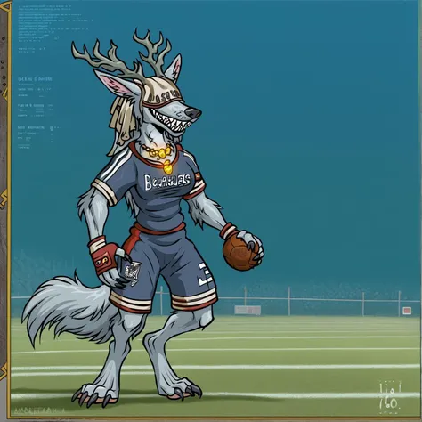1girl, full body, <lora:Vicar Amelia (Bloodborne)_epoch_7:1> anthro bbvicamelia, fur, fluffy fur, sharp teeth, claws, paws, digitigrade, golden pendant necklace, in a football uniform, on a football field, playing football,
<lora:AkaburV2_PDXL:1> Akaburstyle, detailed, masterpiece,score_9, best quality