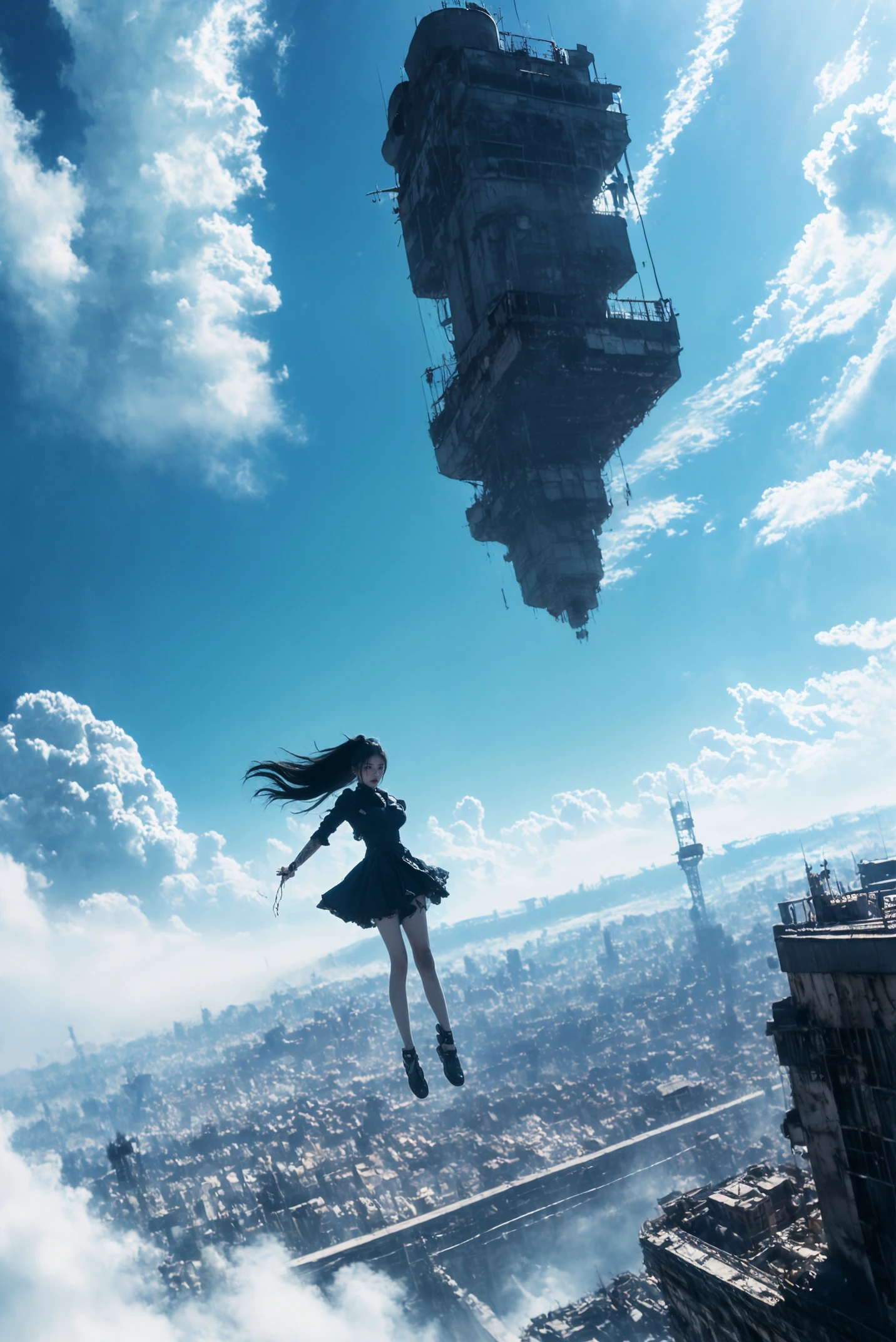 xuer flies over,  1girl, (dramatic, gritty, intense:1.4),masterpiece, best quality, 32k uhd, insane details, intricate details, hyperdetailed, hyper quality, high detail, ultra detailed, Masterpiece, Cyan sky, cloud, cloudy sky
<lora:~Q?-g*ge xuer flies over:0.8>(byzantine_fashion:1.4),
