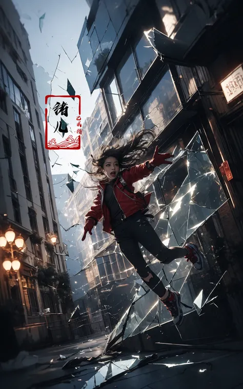 jumpingmidair, (1girl, solo:1.2), open mouth, outdoors, building, (broken glass:1.5), shoes, (red gloves:1.3),
Glow, reflective glass, light pollution
<lora:~Q?-gV jumping:0.8>
