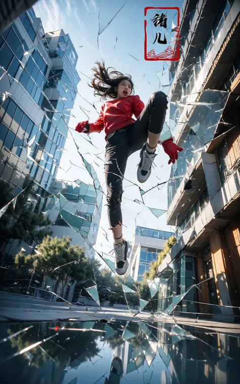 jumpingmidair, (1girl, solo:1.2), open mouth, outdoors, building, (broken glass:1.5), shoes, (red gloves:1.3),
Glow, reflective glass, light pollution
<lora:~Q?-gV jumping:0.8>