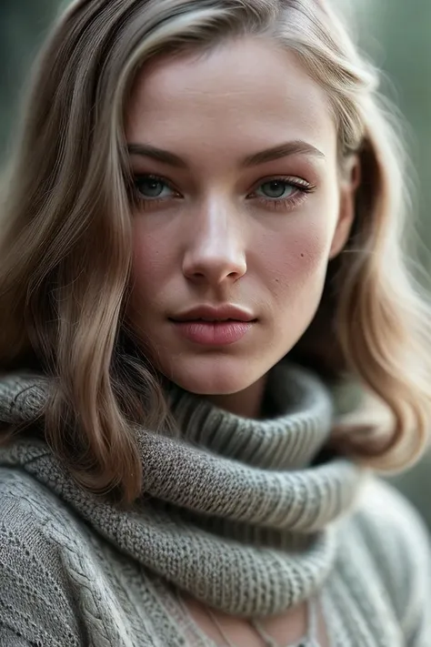 beautiful woman (EPV3r0n1c4L4k3:.99), perfect hair, jewellery, ((portrait)), (closeup:1.2), ((from the waist up)), ((( chalk (medium) :1.2 ))), natural skin texture, (( Cowl neck sweater :1.2)), 24mm, 4k textures, soft cinematic light, adobe lightroom, photolab, hdr, intricate, elegant, highly detailed, sharp focus, ((((cinematic look)))), soothing tones, insane details, intricate details, hyperdetailed, low contrast, soft cinematic light, exposure blend, hdr, faded, now, ("I've got a bad feeling about this.":1.1)