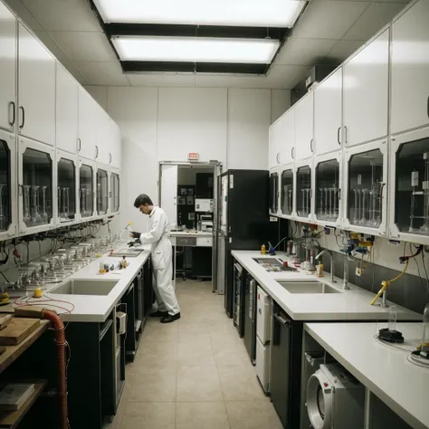 inside of a 1970s science lab, pipe, 16k resolution:0.6|people, smoking cigar