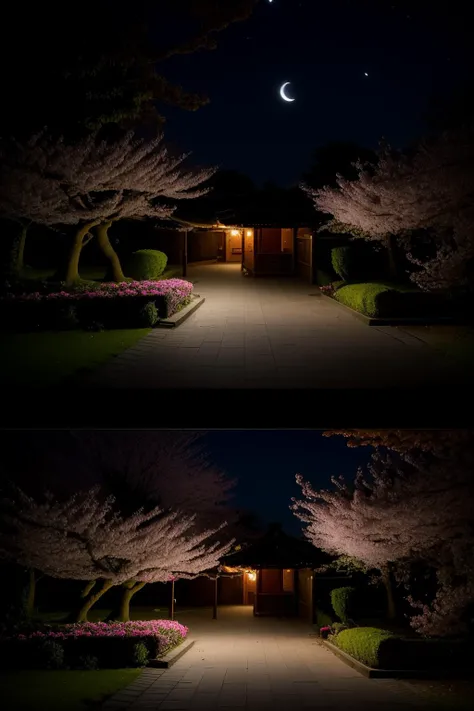 no humans,<lora:sakuru_v1:0.6>,ruanyi0007,<lora:detail_slider_v4:3>,cherry blossoms,sakura,falling petals,petals,<lora:nighttime_v1:1.1>,night,dark,dappled moonlight,, best quality,masterpiece,high quality,real,realistic,super detailed,full detail,8K,
