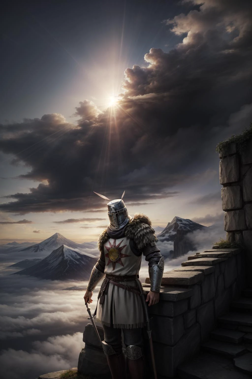 (masterpiece, best quality), intricate details,
1boy, <lora:Solaire:0.5> Solaire, knight, cliff, mountain, rising sun,
<lora:LowRA:0.4> <lora:OraganiPhotography:0.5> <lora:hipoly_3dcg_v7-epoch:0.4> <lora:add_detail:0.45>